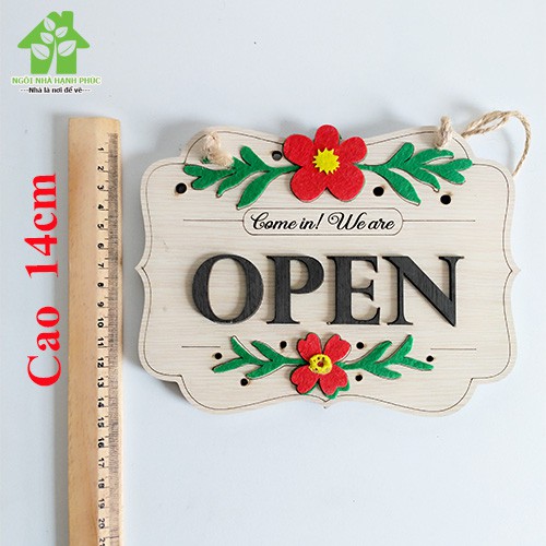 BẢNG GỖ TRANG TRÍ SHOP🌺FREESHIP 50k🌺 Bảng gỗ decor BM_160 OPEN - CLOSE 2 MẶT siêu chất🌈Tặng kèo móc treo tường🌈