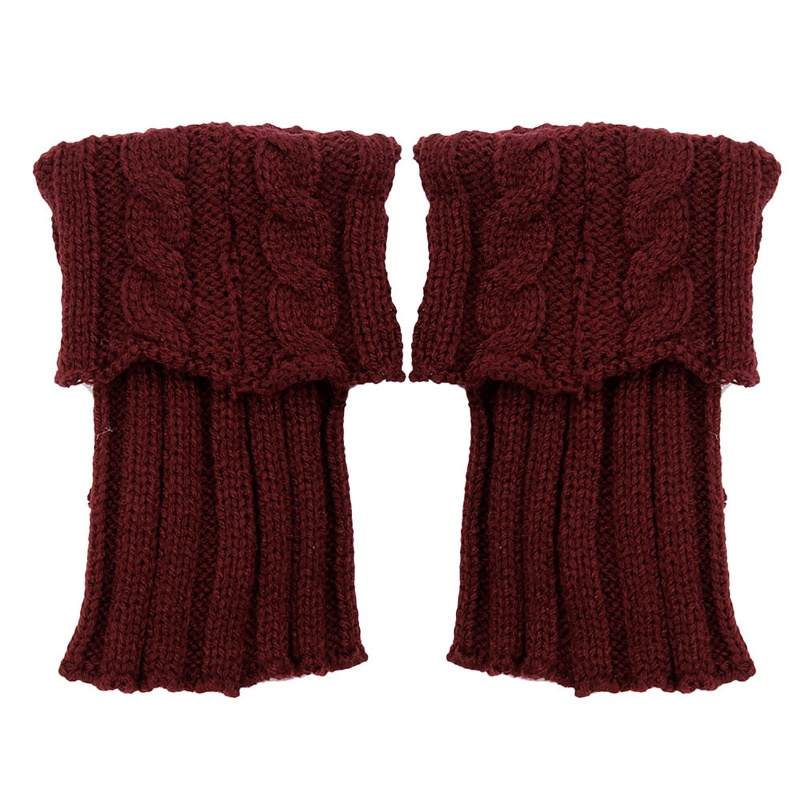 Xiangbao Vớ Ống Chân Dệt Kim Giữ Ấm Mùa Đông Thắt Nơ Màu Trơn Cho Nữ