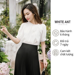Áo Sơ Mi Cổ Nơ Tơ Organza Cao Cấp White Ant 171502011B.493