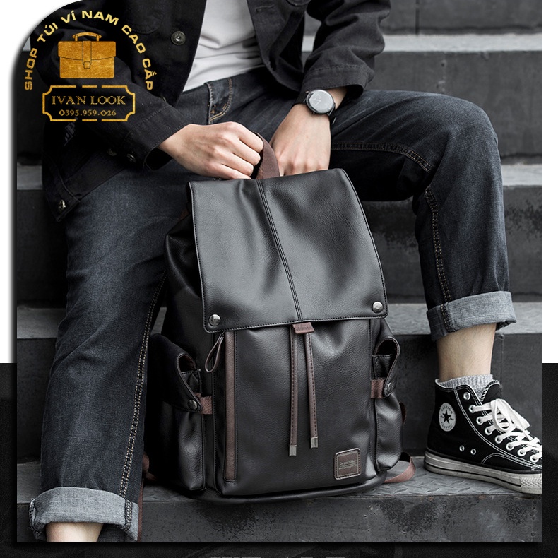 Balo Thời Trang Nam Nữ Unisex Chống Nước Chống Xước - Cặp Có Ngăn Đựng Latop - Balo Nam IVAN LOOK