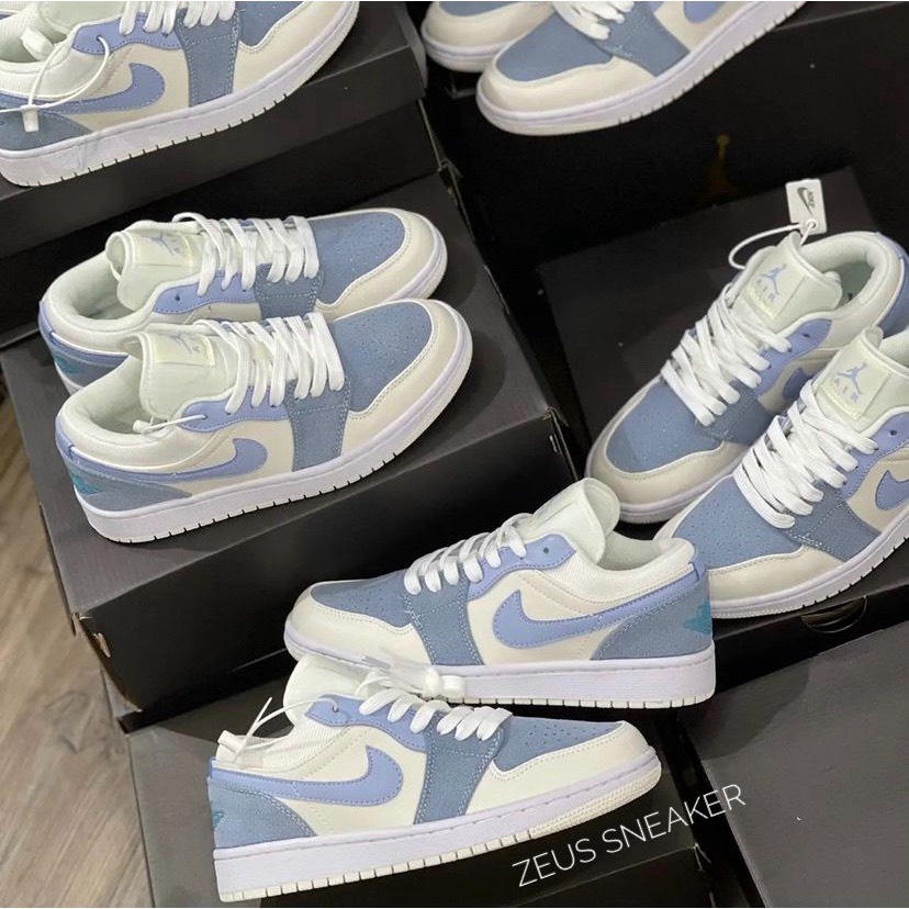 Giày Sneaker JD1 Xanh nỉ cổ thấp, giày thể thao nam nữ