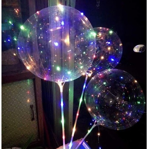 Set bóng bay trong suốt đèn led - bóng galaxy.Tự làm để trang trí vào các dịp lễ, sinh nhật, Valentine 14/2, 8/3