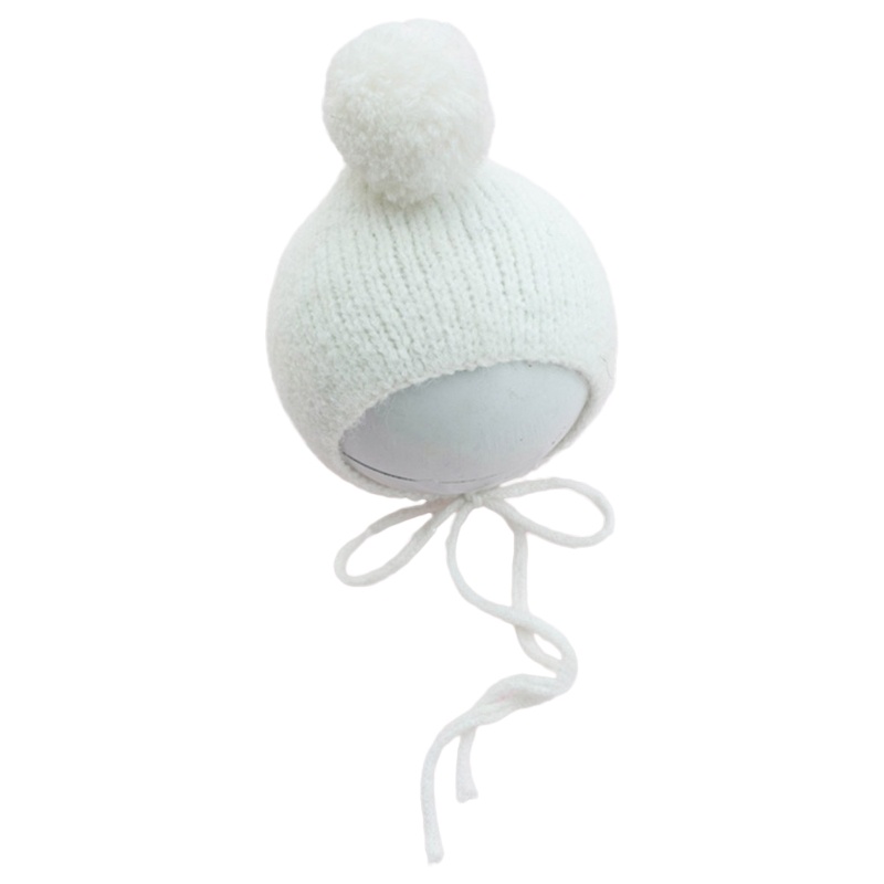 Mũ Beanie Lông Đan Thủ Công Làm Phụ Kiện Chụp Ảnh Cho Bé Sơ Sinh