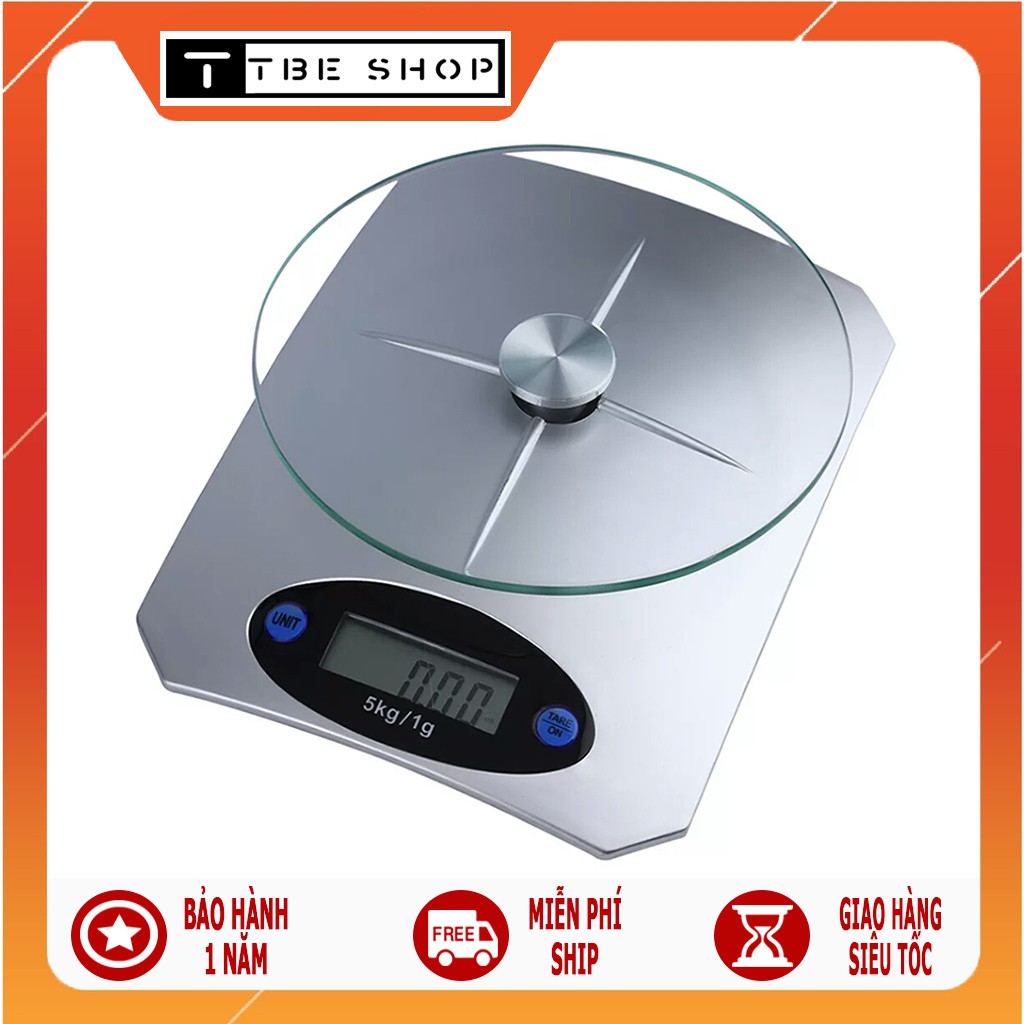 [Bảo Hành 1 Năm] Cân Điện Tử Nhà Bếp Mini Mặt Kính Cường Lực 5kg TBE SHOP | BigBuy360 - bigbuy360.vn