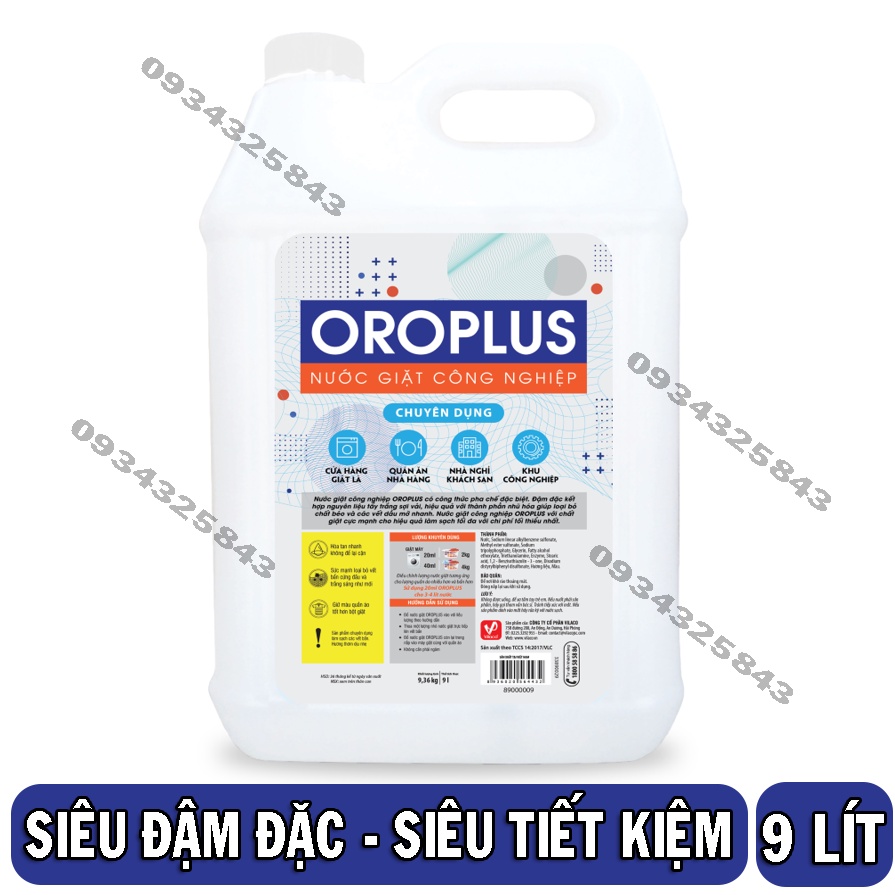 Nước giặt Công nghiệp OroPlus 9 lít - Đậm đặc - Sạch sâu