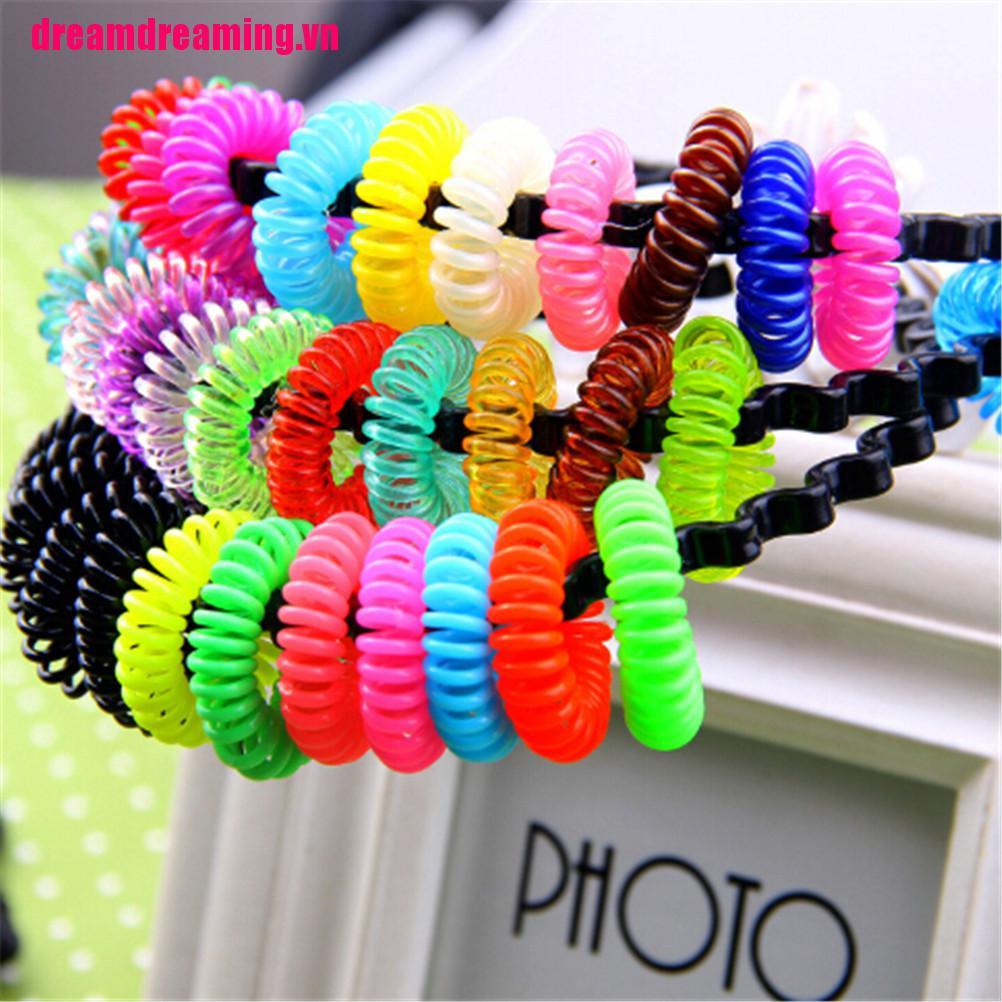 Bộ 10 Dây Buộc Tóc Nhựa Thiết Kế Đơn Giản