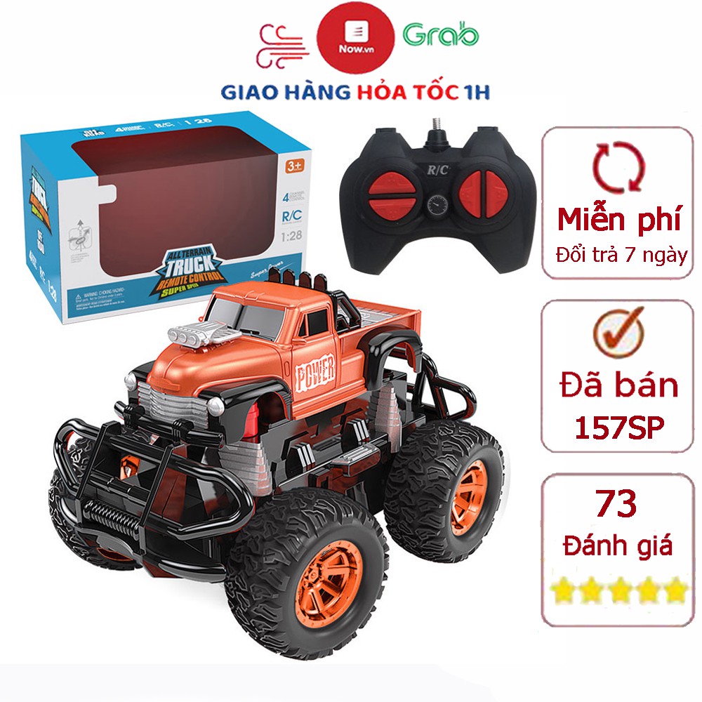 Xe địa hình leo núi điều khiển từ xa tốc độ cao, vượt mọi địa hình, bền bỉ chắc chắn (màu da cam)