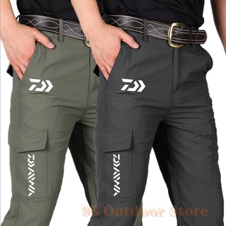 Daiwa quần dài đi câu cá / câu cá chống thấm nước nhiều túi tiện dụng cho nam