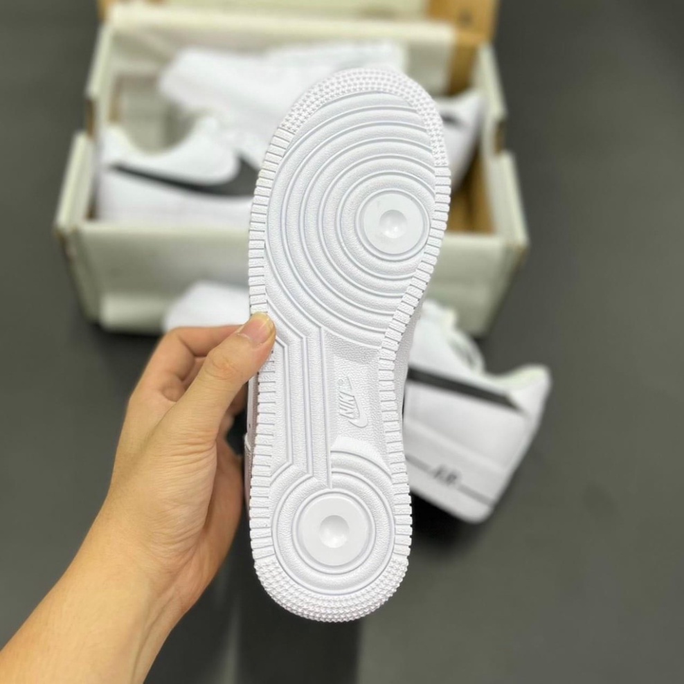 Giày air force 1 Nam Nữ, Giày AF1 Trắng Vệt Đen Hàng Cao Cấp Full Box THO