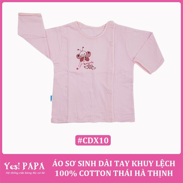 Áo sơ sinh dài tay khuy lệch 100% cotton Thái Hà Thịnh