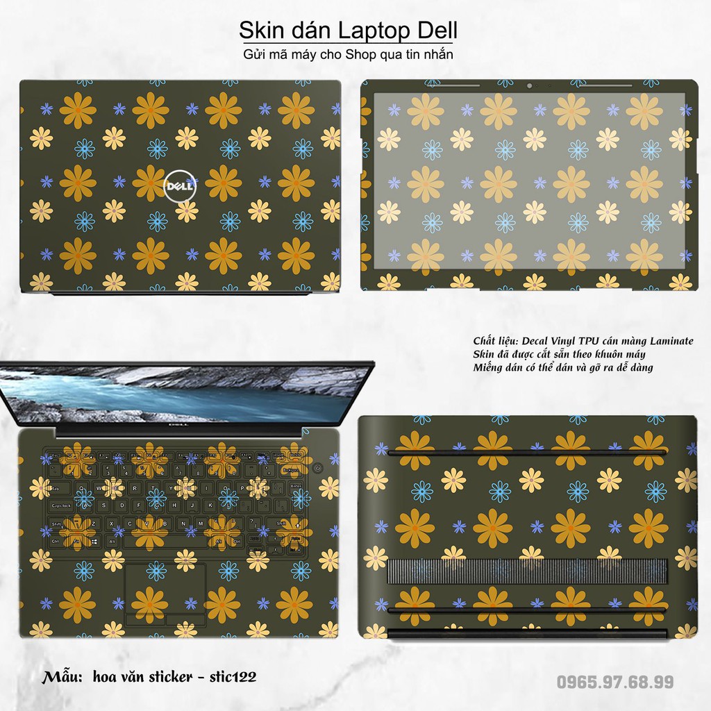 Skin dán Laptop Dell in hình Hoa văn sticker _nhiều mẫu 20 (inbox mã máy cho Shop)
