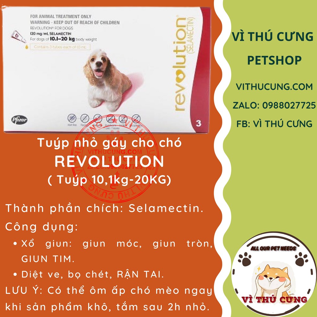 Tuýp Revolution cho chó 10,1-20kg
