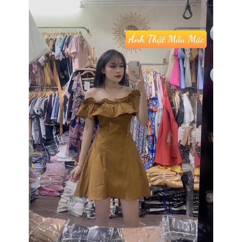 Váy Trễ Vai Bèo Tiểu Thư Triết Eo Bèo Ngực | BigBuy360 - bigbuy360.vn