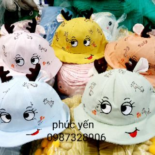 SALE !!! MŨ VÀNH 2 MẮT CÓ SỪNG _HƯƠU CHO BÉ (1-2.5Y) (1082 )