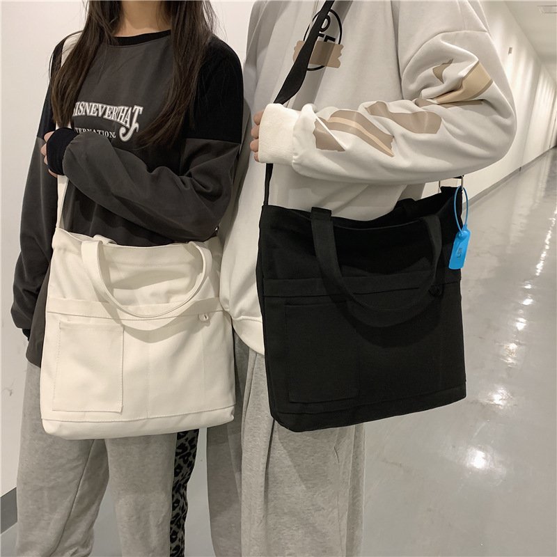Túi Vải Canvas Đeo Chéo Phong Cách Hàn Quốc Dành Cho Nam