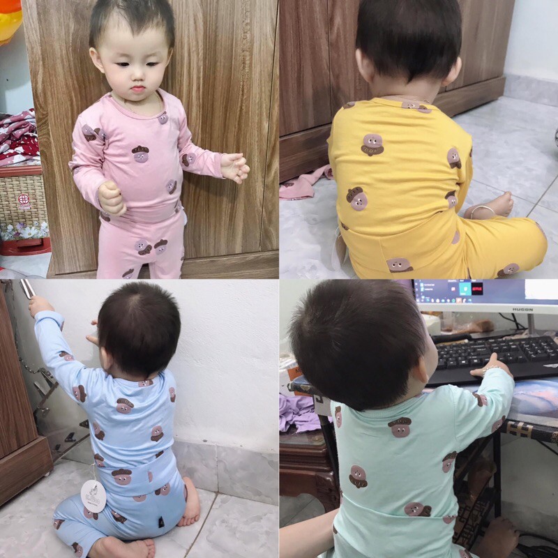 Bộ thu đông cho bé CẠP CAO, thun lạnh mềm mướt, co dãn và thấm hút mồ hôi tốt - Quần áo trẻ em dài tay k.woo Hàn Quốc