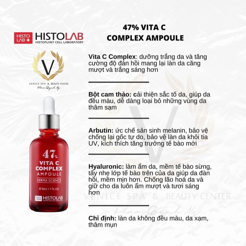 [HÀNG CHÍNH HÃNG Tinh Chất Serum Histolab Vita C Complex Ampoule 47% Làm Trắng Sáng Da