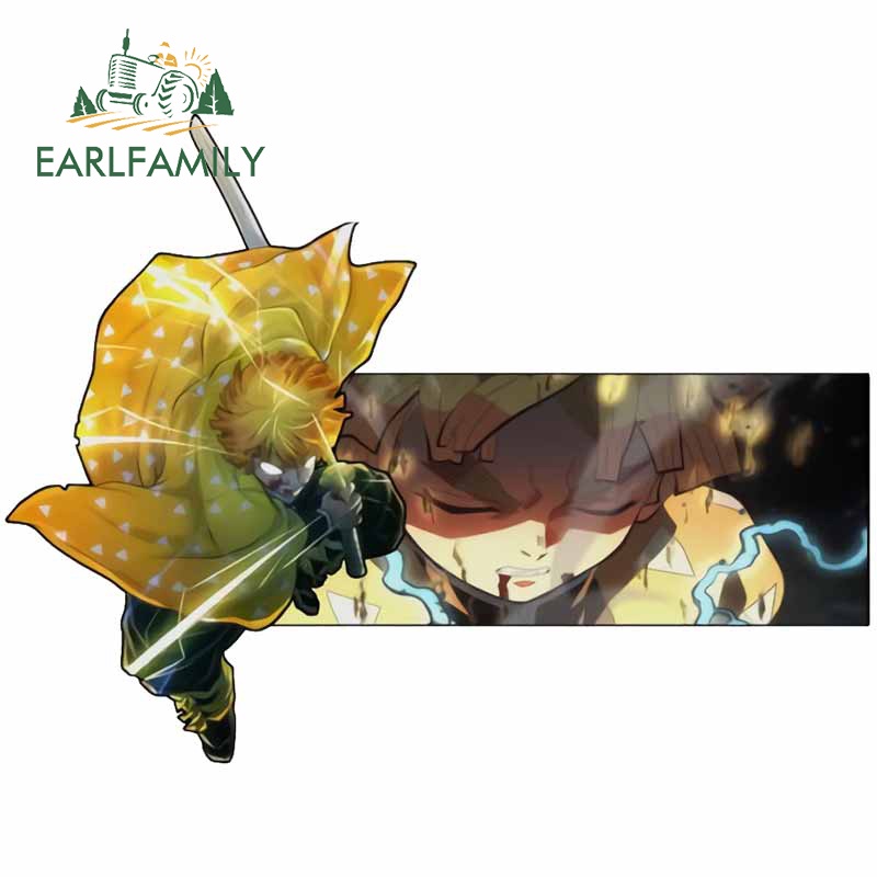 Đề Can vinyl Dán Trang Trí Xe Hơi Họa Tiết Hoạt Hình demon slayer 13Cmx9.8Cm