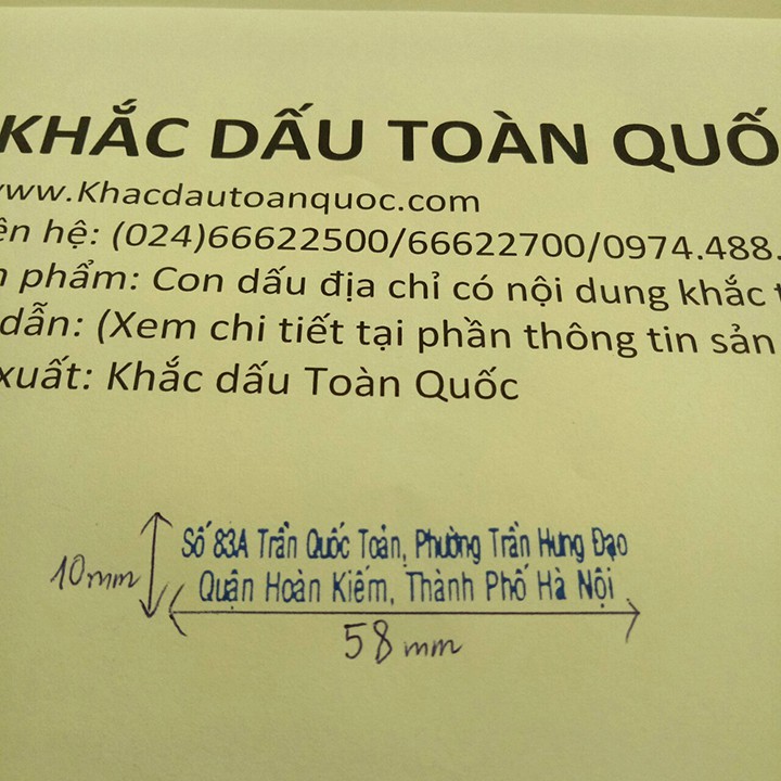 Khắc dấu Địa Chỉ có nội dung theo yêu cầu