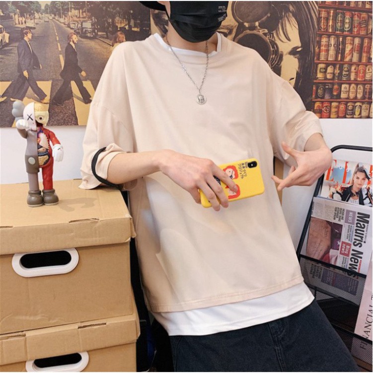 Áo Thun Tay Lỡ Vạt Layer Form Rộng Siêu Hot🍁 Unisex nam nữ đều mặc được | BigBuy360 - bigbuy360.vn