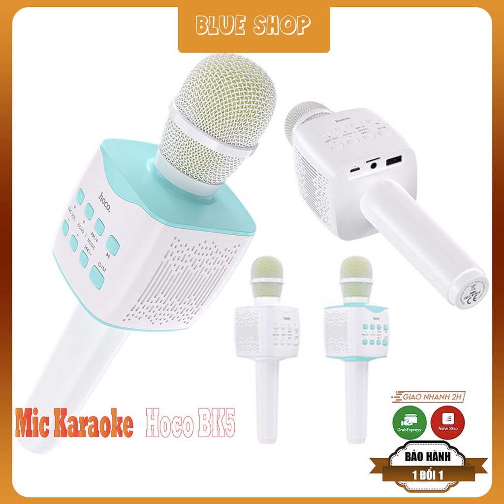 Micro KARAOKE Bluetooth CHÍNH HÃNG HOCO BK5 đa chức năng hỗ trợ thẻ nhớ USB,mic hát karaoke không dây,micro bluetooth