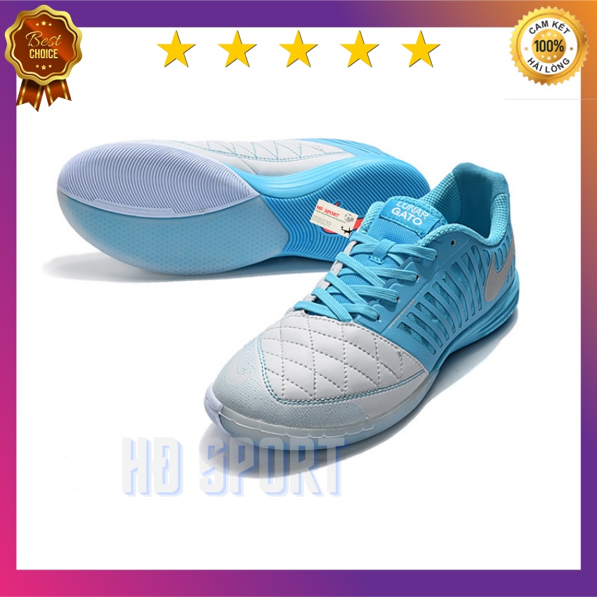 [Tặng Túi Rút+Tất,Vớ Cao Cấp]Giày Đá Bóng Sân Cỏ Nhân Tạo,Futsal Lunar Gato II IC, Giày Đá Banh,Giày Bóng Đá Tốt