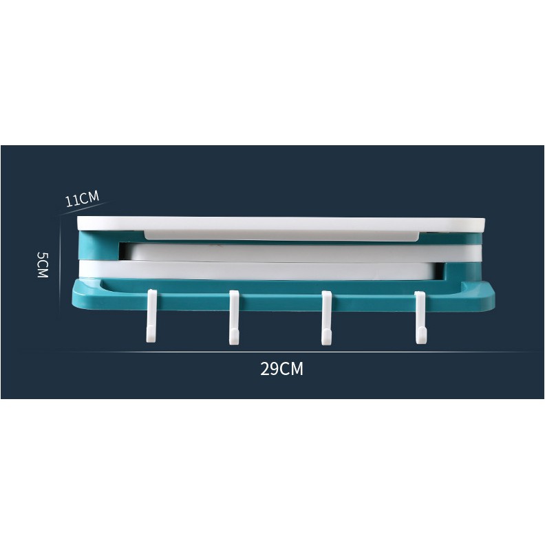 Kệ Dán Tường Nhà Tắm Nhà Bếp Có Thanh Treo Khăn Xoay Thông Minh Có Thể Gấp Gọn