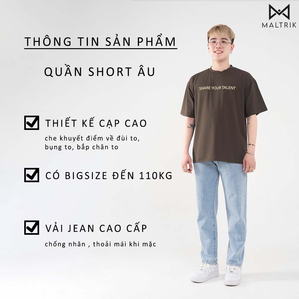 Quần jean baggy nam cạp cao MALTRIK Bigsize chất bò cao cấp có size lớn đến 110kg