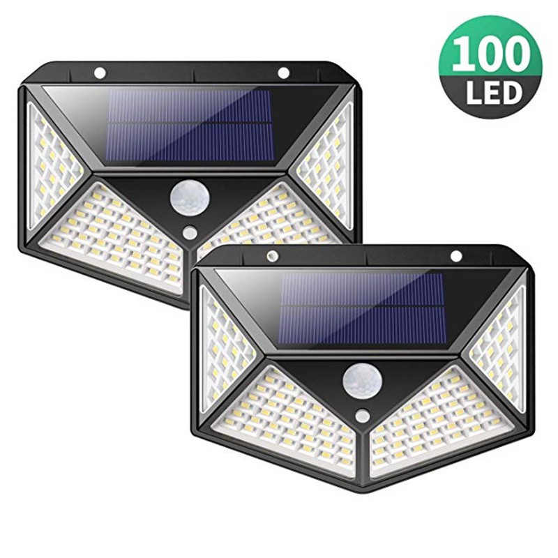 Đèn năng lượng mặt trời solar 100 led siêu sáng cảm biến ánh sáng và chuyển động