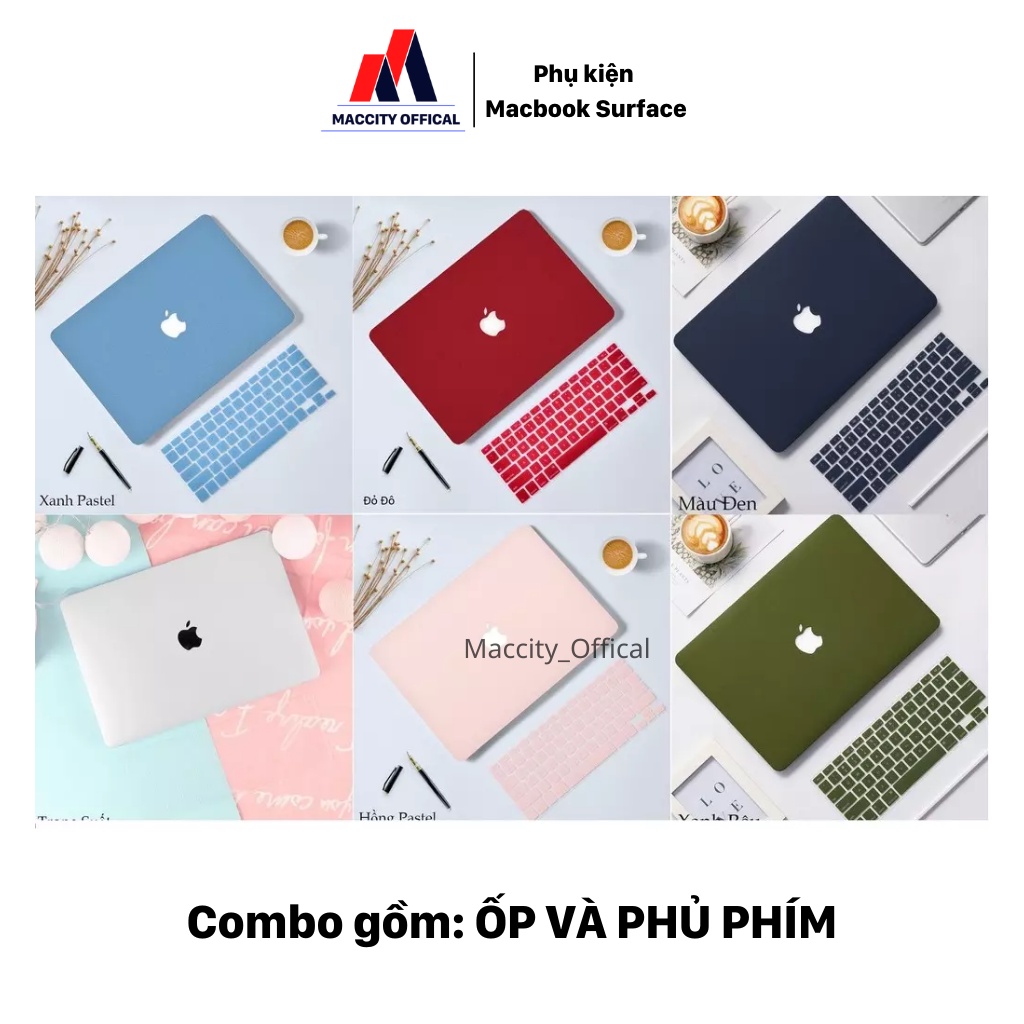 8MÀU COMBO 5IN1 ỐP+PHỦ PHÍM DÀNH CHO MACBOOK-CHỐNG VA ĐẬP CHO MÁY