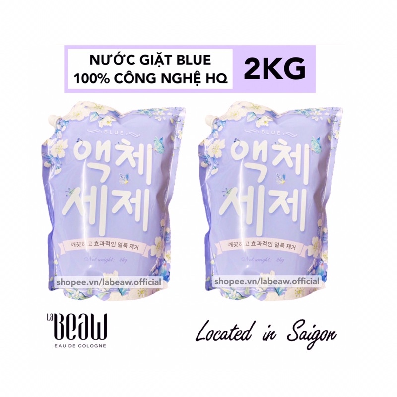 TÚI 2KG NƯỚC GIẶT HÀN QUỐC BLUE GIỮ MÀU QUẦN ÁO THƠM NHƯ HOA