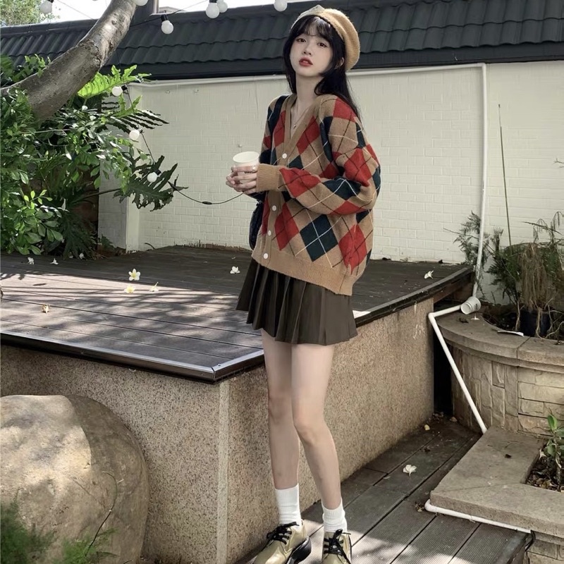 [SẴN] Áo Len Cardigan Hoạ Tiết Vintage Thu Đông (Kèm Video Thật) | BigBuy360 - bigbuy360.vn