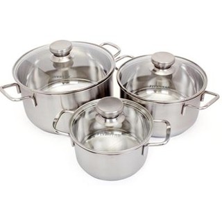 Bộ nồi 3 nồi từ inox fivestar nắp Kính