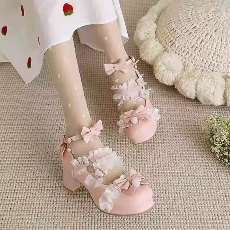 Giày Cao Gót Đế Dày Phong Cách Lolita Nhật Bản Cho Nữ
