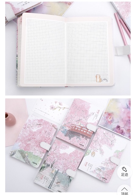 Sổ mèo hoa anh đào , sổ tay kế hoạch scrapbook nhiều mẫu mèo nhật bản