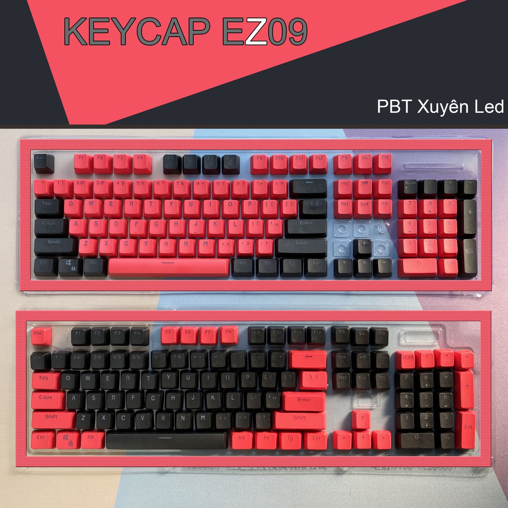 Keycap PBT Xuyên Led Giá Rẻ 104 phím.