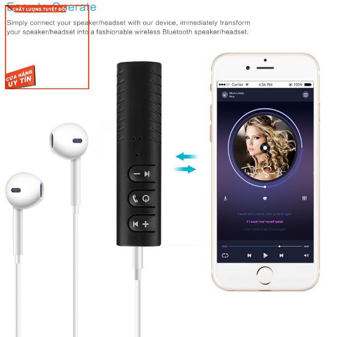 Gía rẻ Adapter chuyển đổi tai nghe, loa cắm dây thành Bluetooth không Pika shop