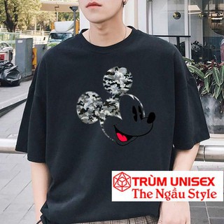 Áo Thun Nam Tay Lỡ form rộng - Áo Thun Overtee - Áo thun Overtee - Áo thun Stee Chuột Disney Unisex màu đen Phillip