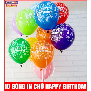 Combo 10 Bong Bóng In Chữ HAPPY BIRTHDAY CAO CẤP