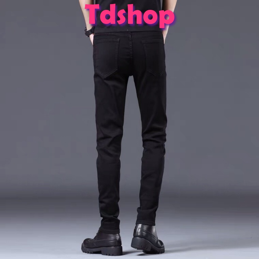 Quần Jeans Skinny màu đen trơn MIAA, Chất Liệu Jean Co Giãn 4 Chiều Cao Cấp QN 03