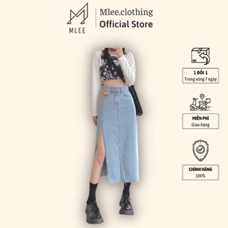 Chân váy jean dáng dài xẻ vạt mlee.clothing z023