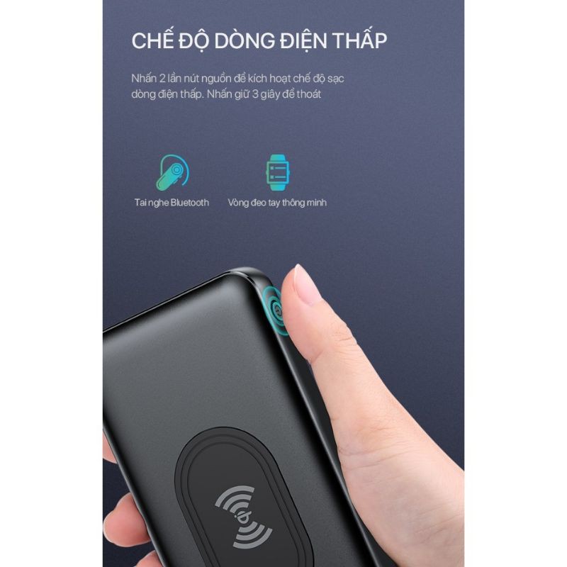 Pin Sạc Dự Phòng 10.000mAh ACOME AP106 Sạc Không Dây Qi 10W - Sạc Nhanh  PD + QC3.0 18W - BẢO HÀNH 18 THÁNG