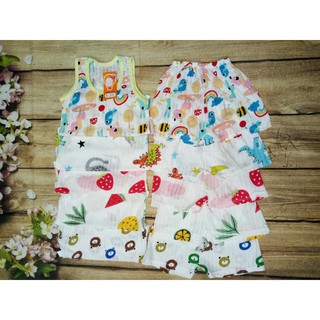 Bộ cotton giấy ba lỗ cho bé 8-18,5