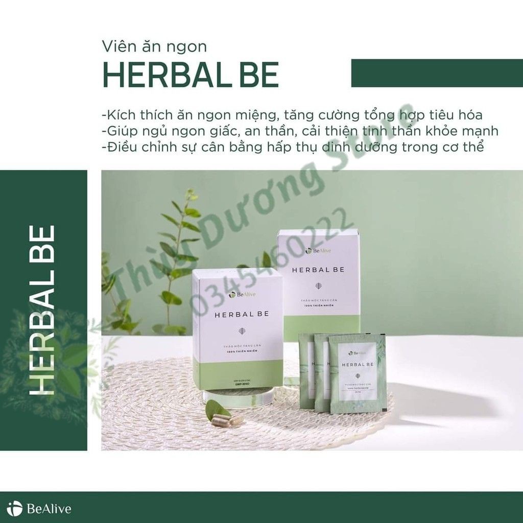 (BEALIVE) Trà tăng cân HERBAL BE của BEALIVE(Cường Anh) giúp tăng cân từ 2 đến 3 ký sau 15 ngày