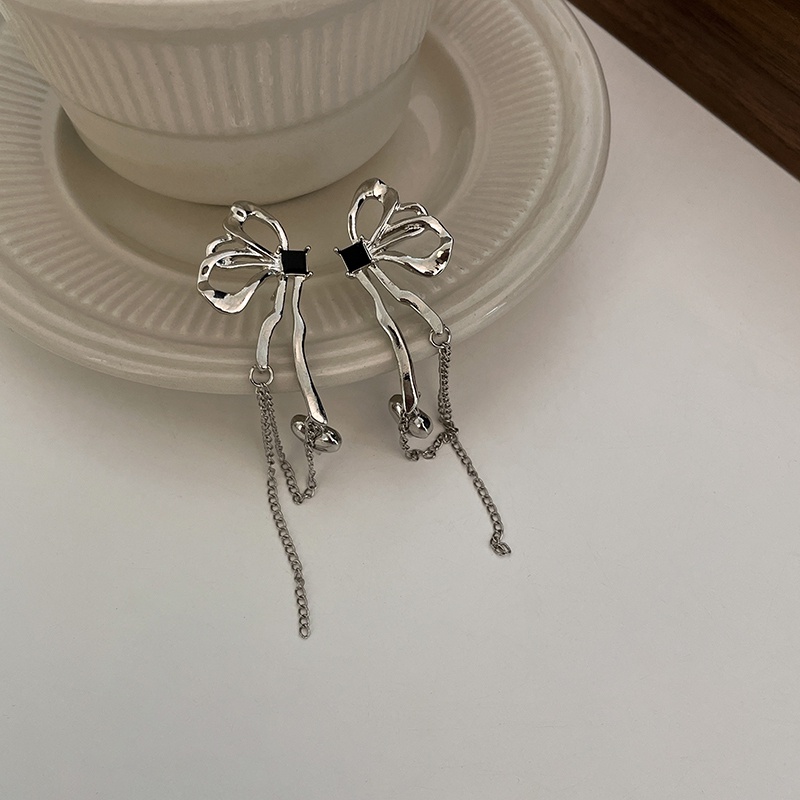 Bông Tai Dáng Dài Hình Bướm Đen zircon Phong Cách Âu Mỹ Cổ Điển Thời Trang Cho Nữ