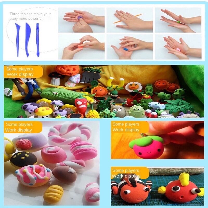 Combo 12 gói đất sét tự khô nhật đất nặn Soft Clay , Nguyên liệu làm butter slime,trang trí sáng tạo