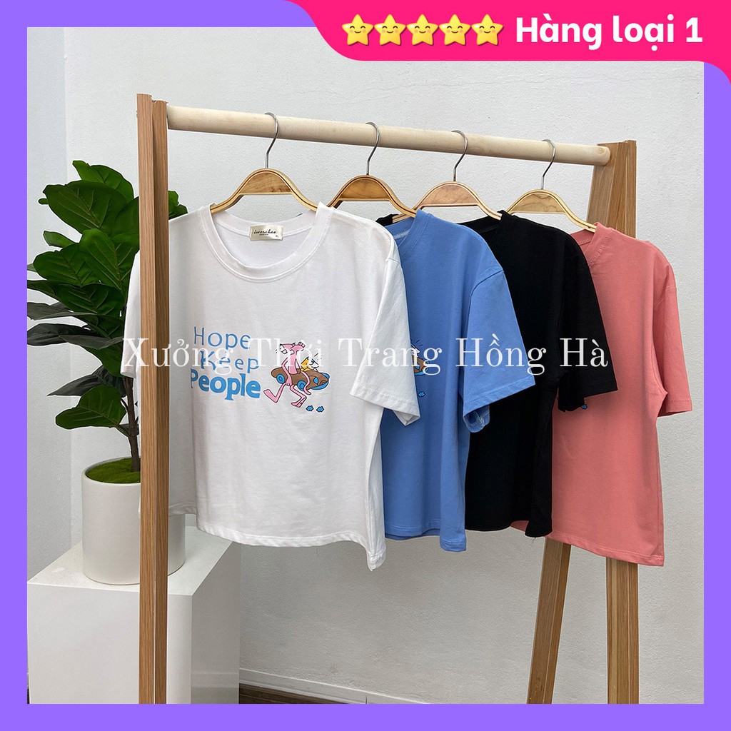 ✅🎯 Ảnh Thật Của Xưởng 100% 🎯✅☘️Áo Phông Croptop Báo Hồng Form Rộng, Áo Thun Ulzzang In Hình☘️