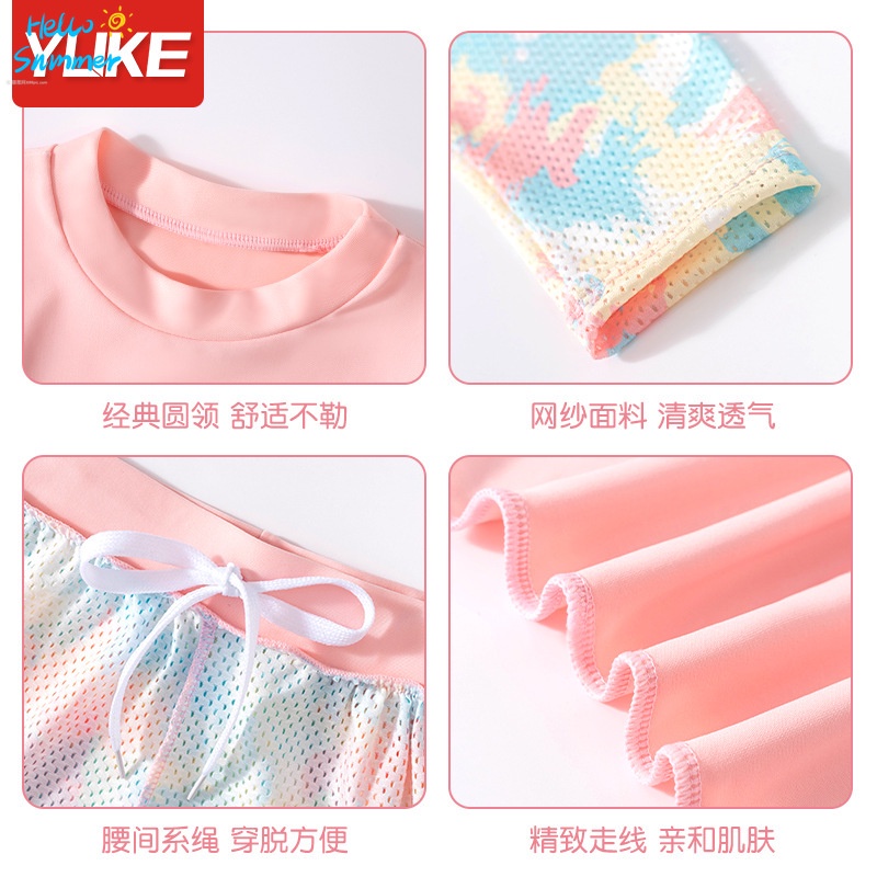 Bộ Đồ Bơi Ba Mảnh Áo Tay Dài + Quần Đùi Phong Cách Thời Trang Mới 2022 Dành Cho Bé Gái