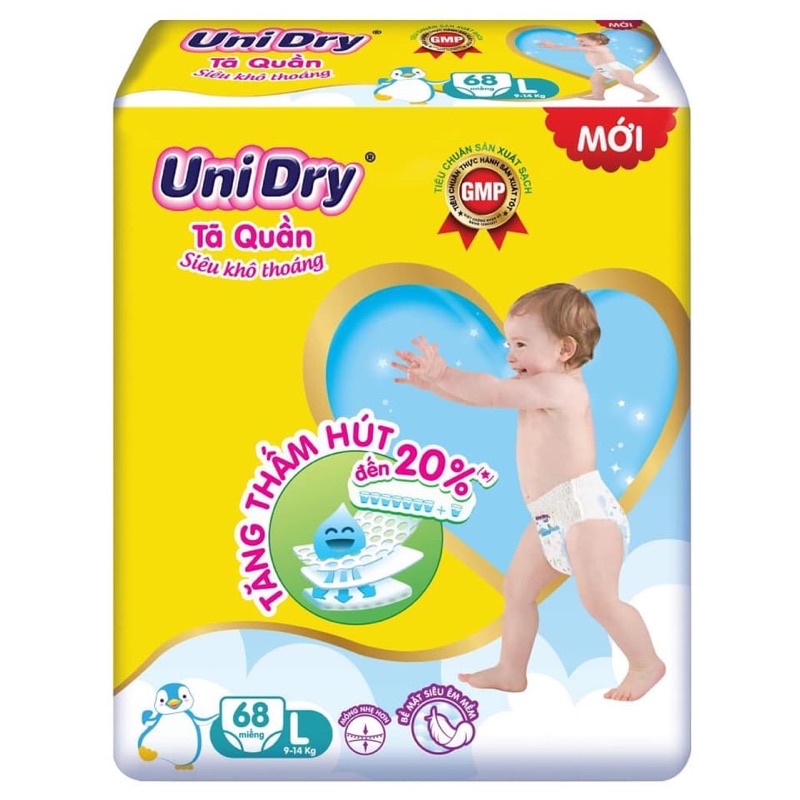 tã bỉm dán, quần UniDry M76, L68, XL62,  XXL56( Tặng quà)