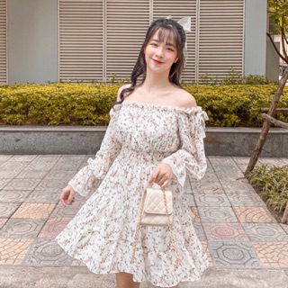 Đầm hoa trễ vai ulzzang Jna Official